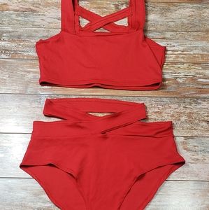 Red wrap around bikini